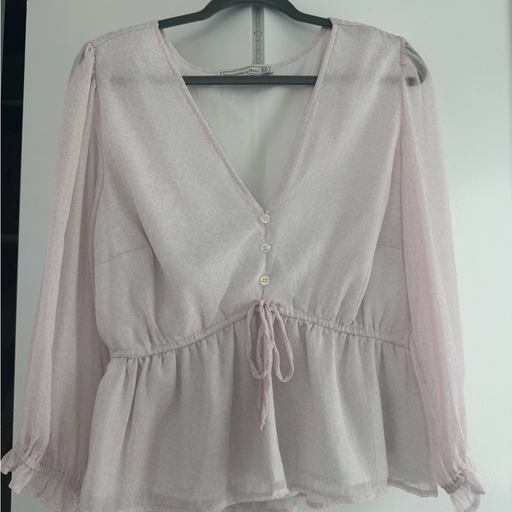 Abercrombie Light Pink V-Neck Blouse